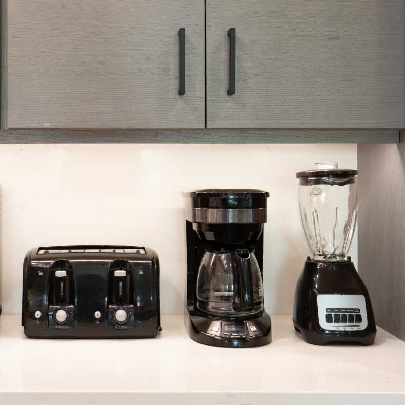 things-to-remove-from-counters kitchen countertop appliances arranged neatly