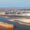 In an aerial view, the Sabine Pass liquefied natural gas plant owned by Cheniere Energy is seen on February 10, 2025 in Cameron, Louisiana.