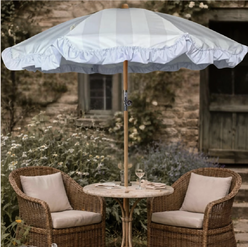 Powder Parlour-Celadon Veil 1.85m Parasol