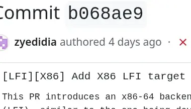 LLVM x86 LFI merged