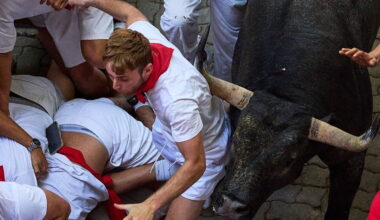 Runner gored in the face at Spain’s San Fermin bull run festival