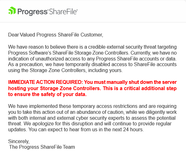 Progress Told ShareFile Customers to Pull the Plug on Their Servers. Here's What We Know.