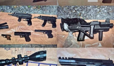 Machine guns, pistols and drugs seized in operation targeting organised crime