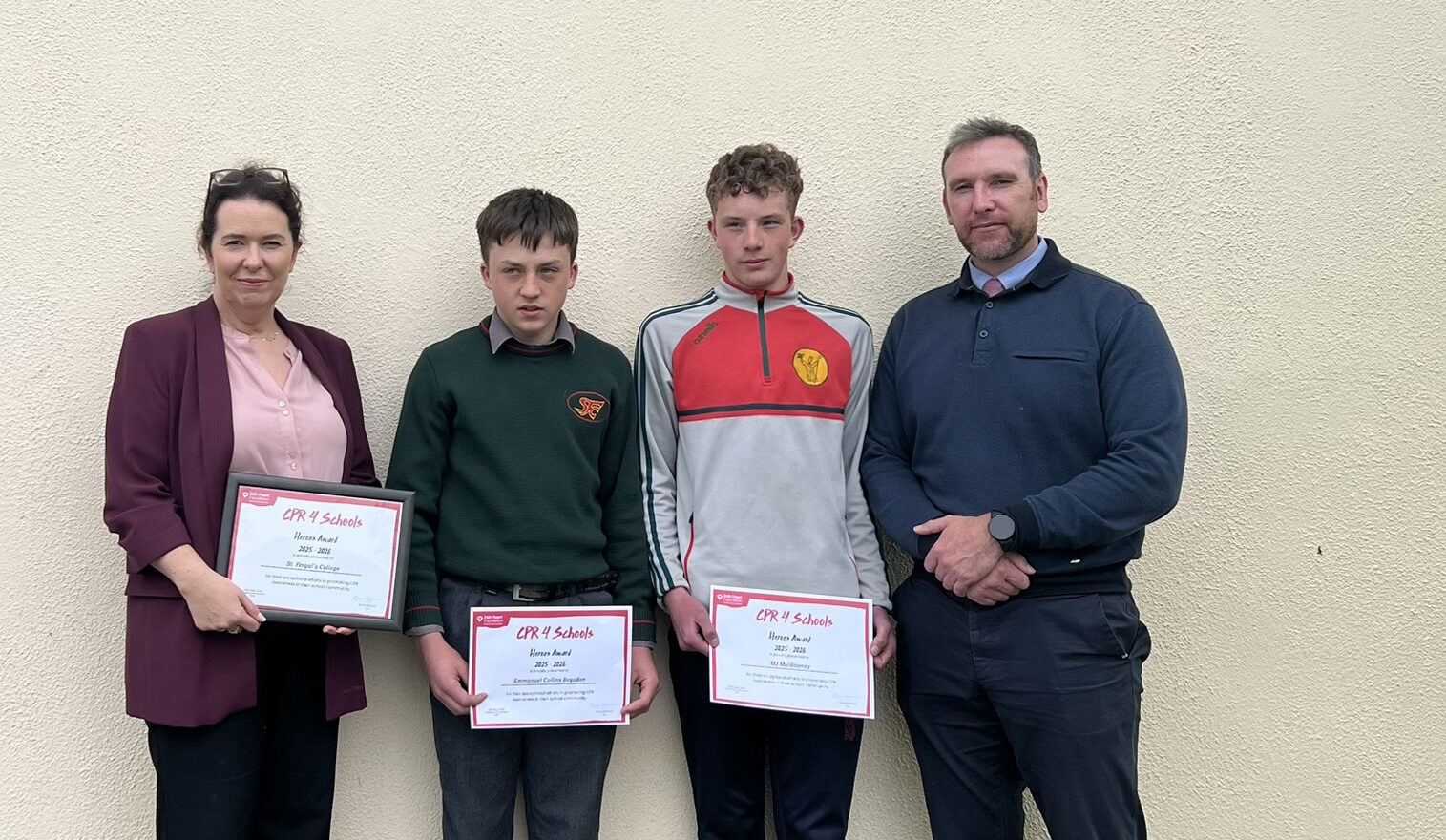 Two Laois students honoured after helping save friend using CPR training