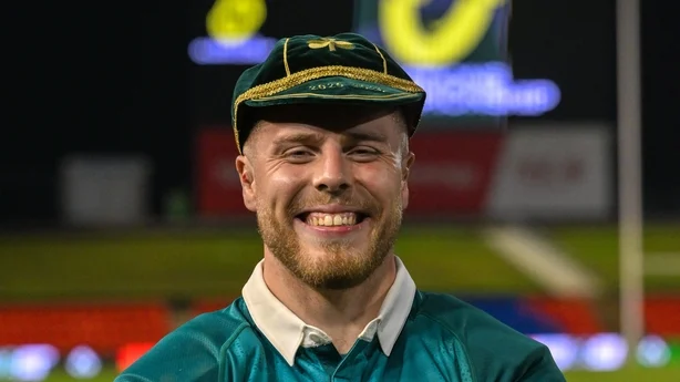 11 July 2026; Sean Jansen of Ireland with his first international cap after the 2026 Nations Championship Round Two match between Japan and Ireland at McDonald Jones Stadium in Newcastle, Australia. Photo by Brendan Moran/Sportsfile