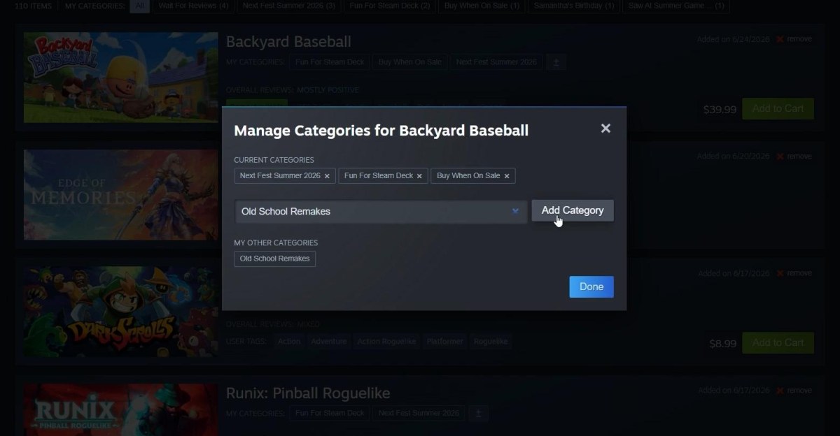 Valve made it easier to find games on your Steam wishlist.