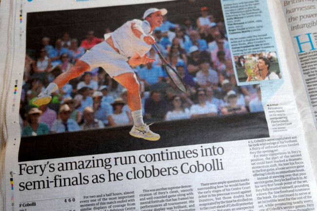 tennis-player-arthur-fery-s-amazing-run-continues-into-semi-finals-as-he-clobbers-cobolli-guardian-newspaper-headline-wimbledon-9-july-2026-uk