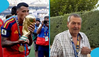 Dream Come True Moment as World Cup Winning Star Pedro Porro Hands Medal to Grandfather