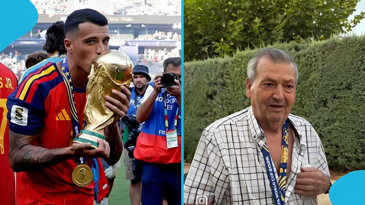 Dream Come True Moment as World Cup Winning Star Pedro Porro Hands Medal to Grandfather