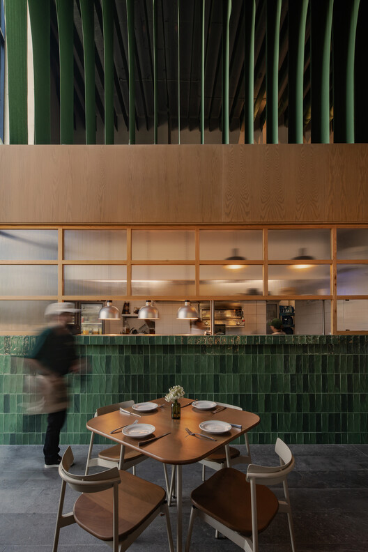 Mimado Restaurant / García de Alba + Ponce Arquitectos - Interior Photography, Kitchen, Wood, Table, Chair