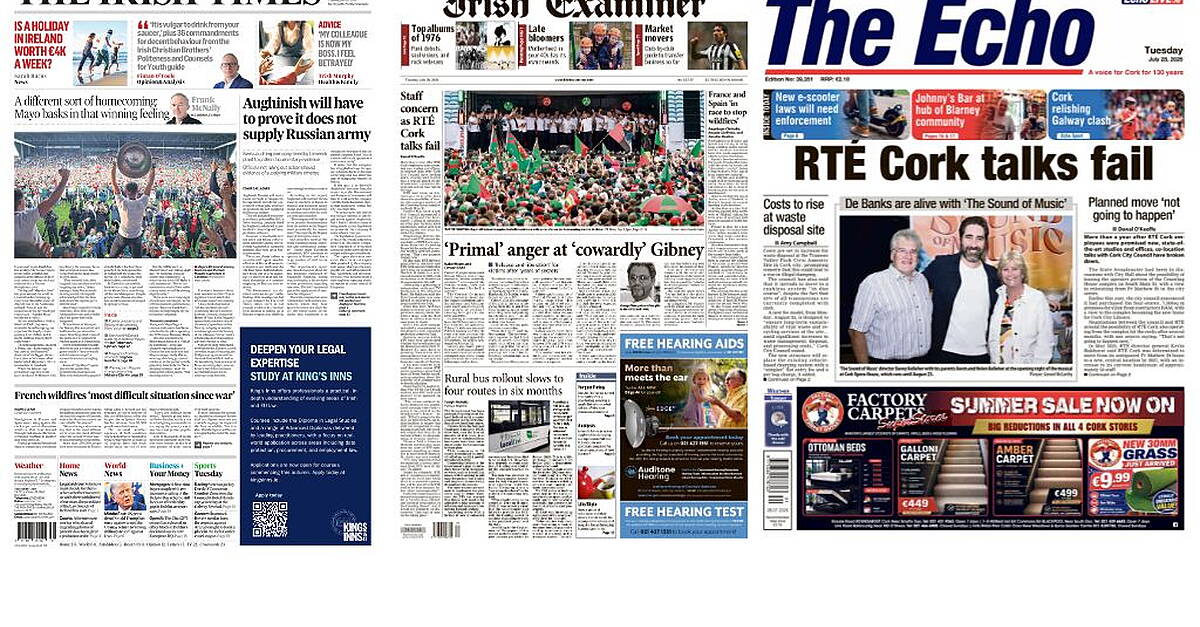 What the papers say: Tuesday's front pages