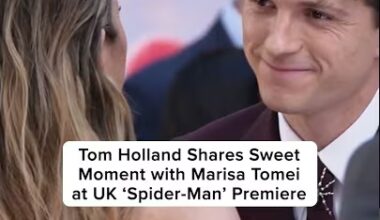 Tom Holland Shares Sweet Moment with Marisa Tomei at U.K. ‘Spider-Man’ Premiere - YouTube