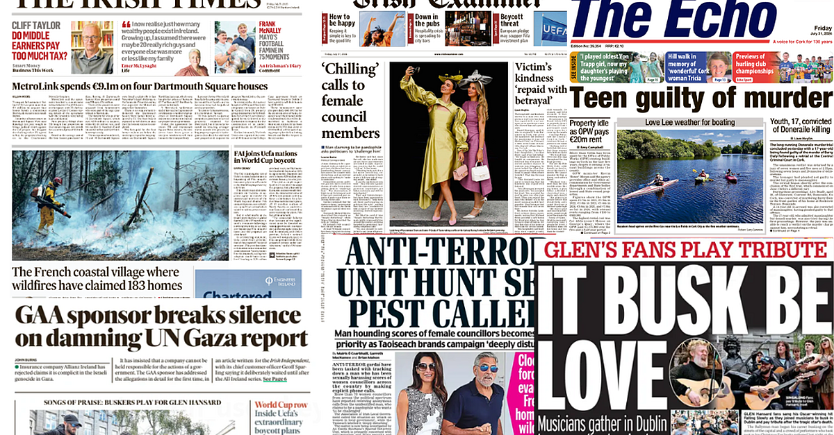 What the papers say: Friday's front pages