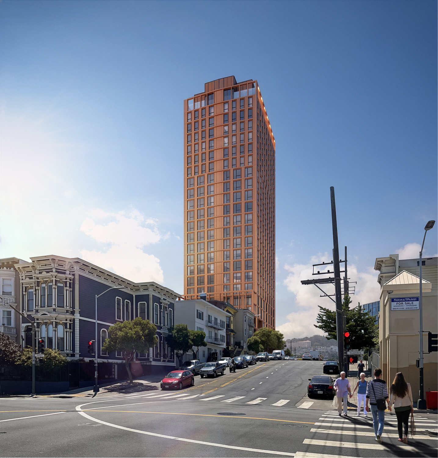 1965 Market Street view from Duboce, rendering by RG Architecture