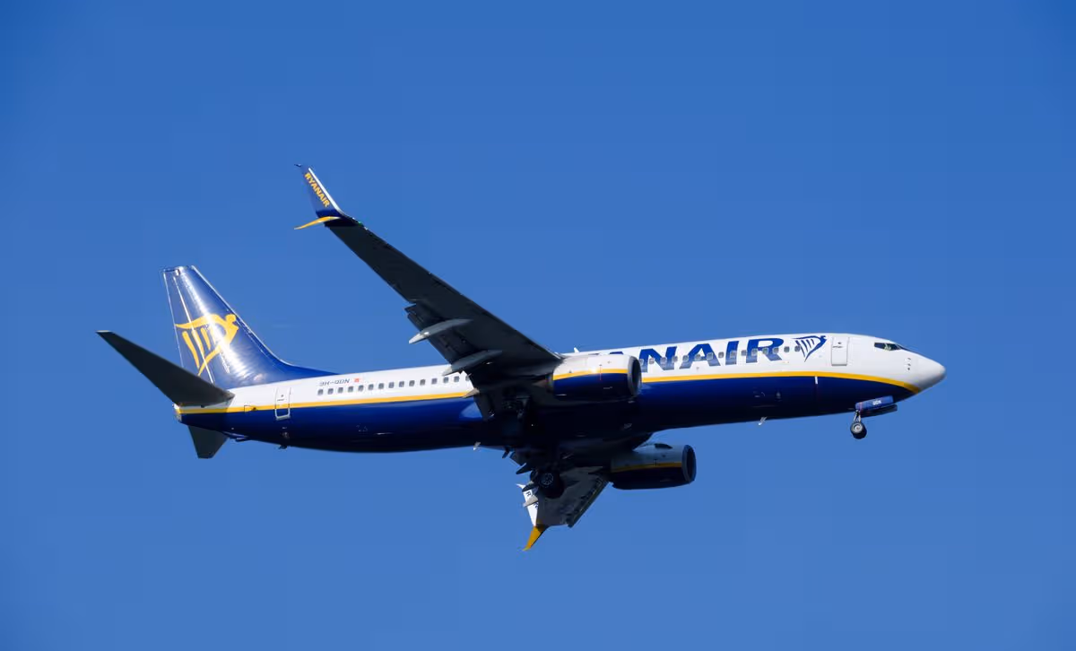A Boeing 737-8AS (9H-QDN ) of Ryanair is going to land on March 21, 2026, in Brussels-Zaventem Airport, Belgium.