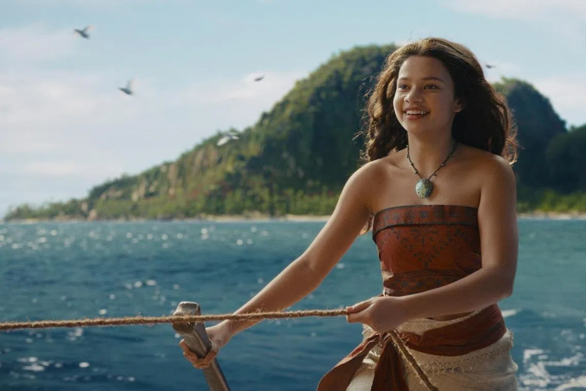 Australian actress Catherine Laga’aia plays Moana, the intrepid daughter of village chief Tui, in the live-action remake of Moana.