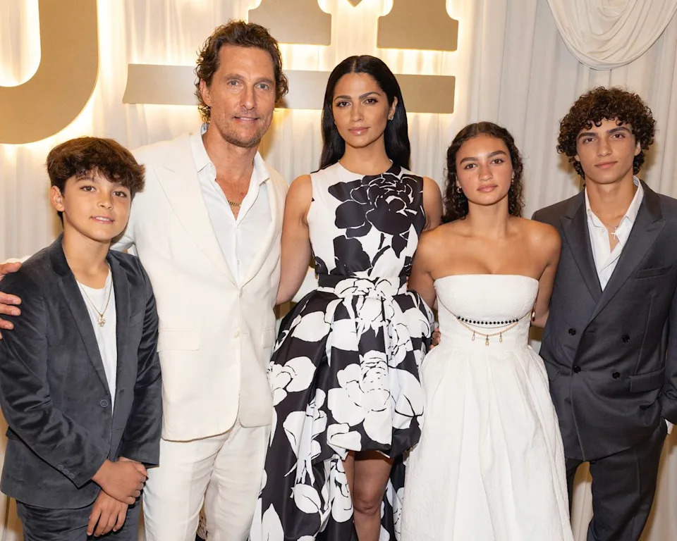 Matthew McConaughey and Camila Alves with their children Livingston, Vida, and Levi in 2025.Credit: Rick Kern/FilmMagic