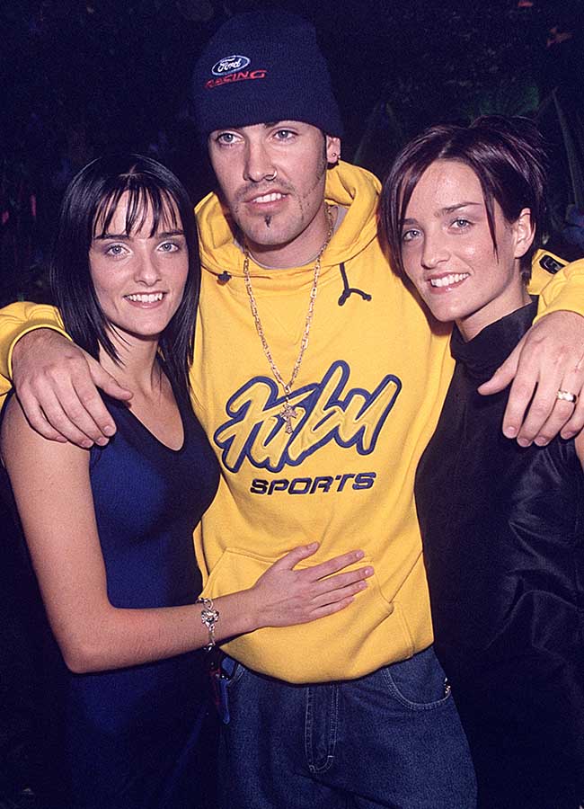 Edele, Keavy and Shane Lynch of Boyzone, 1998 Pic: Richard Young/REX