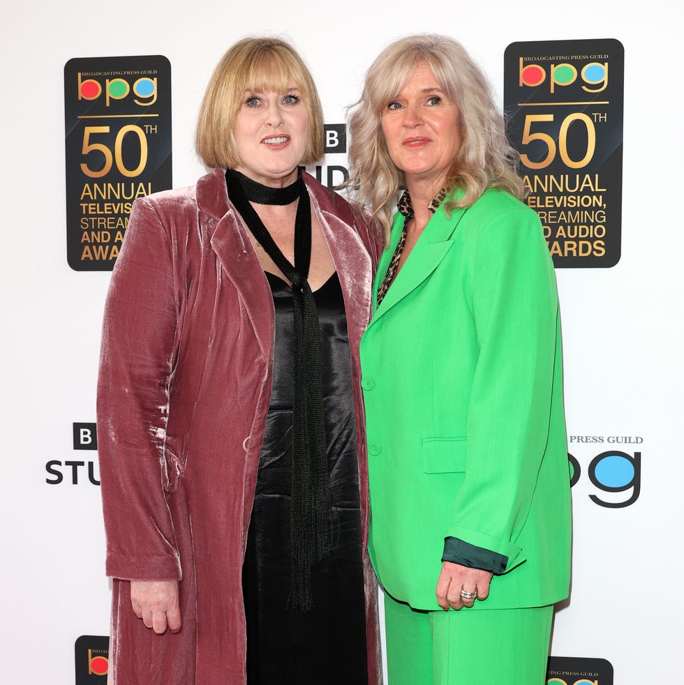 Broadcasting Press Guild Awards 2024 - Arrivals london, england march 21: sarah lancashire and siobhan finneran attend the broadcasting press guild awards 2024 at royal horseguards hotel on march 21, 2024 in london, england. (photo by tristan fewings/getty images)