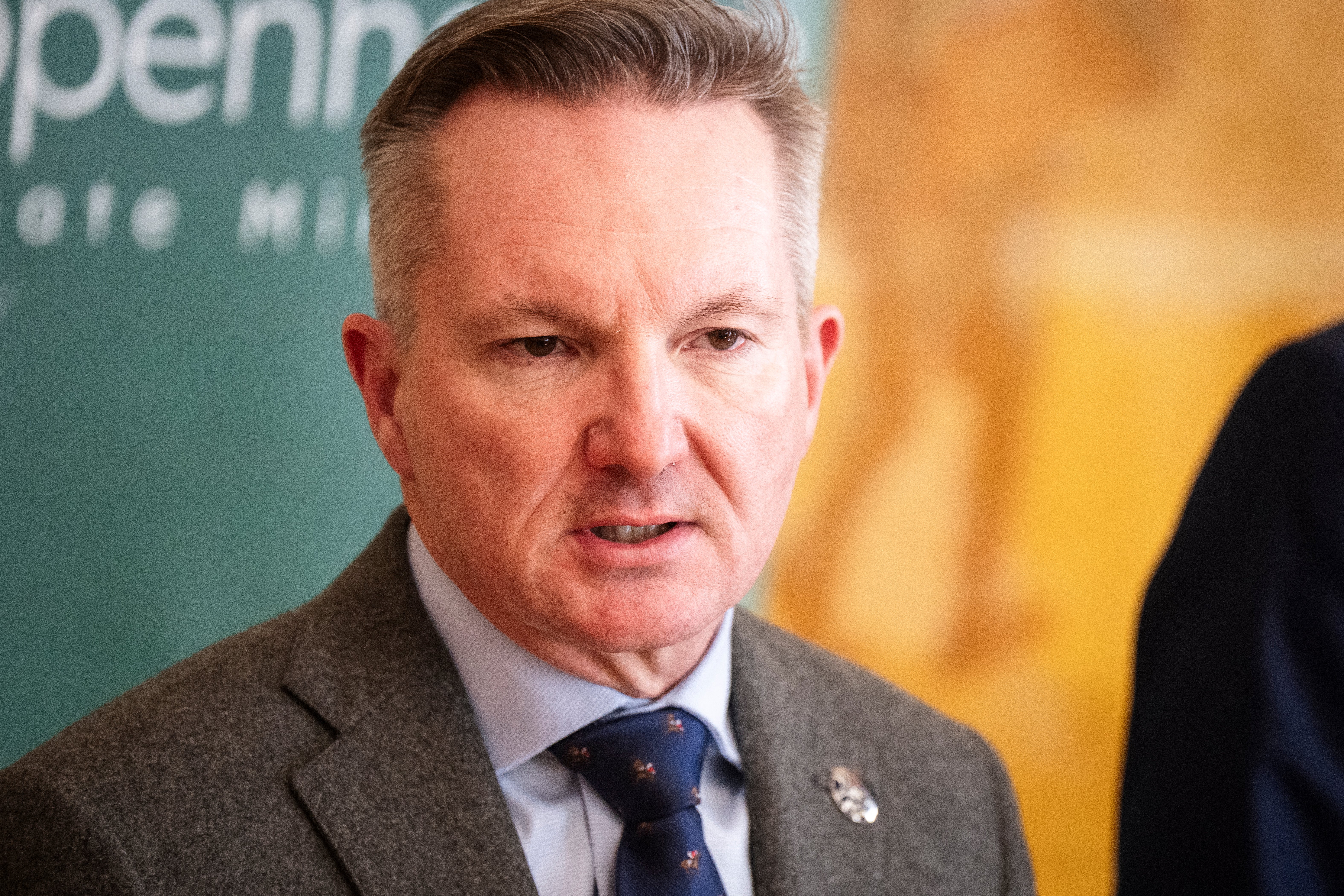 Australia's Minister for Climate Change and Energy Chris Bowen addresses a press conference