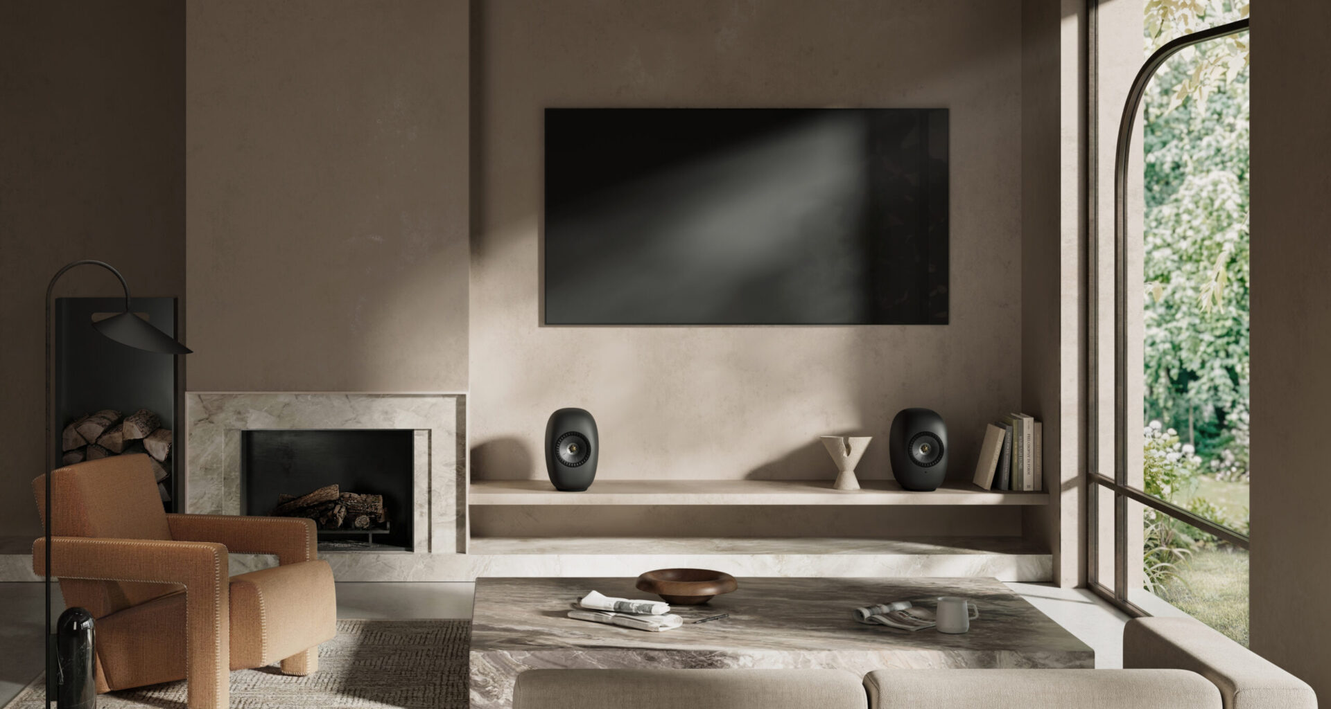 KEF LS LUXE luxury wireless speakers in Eclispe Black Finish