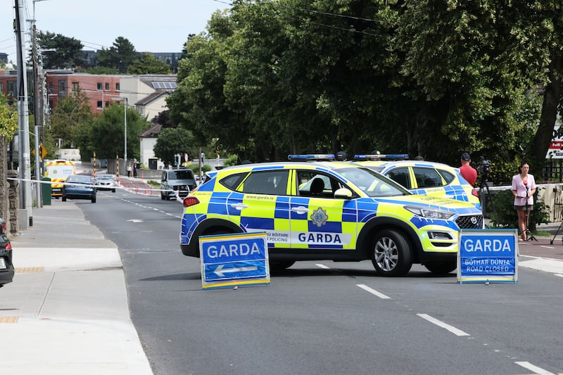 The scene where Mark Cullen (39) was shot dead in Dún Laoghaire, Dublin. Detectives believe he was fatally wounded at about 8.30am on Sunday at Patrician Park, Kill Avenue. Photograph: Alan Betson