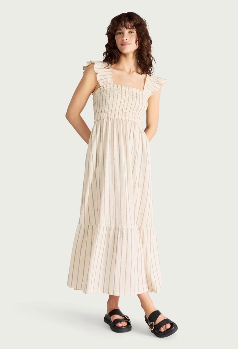 F&F cream smocked maxi dress ff cream smocked maxi dress