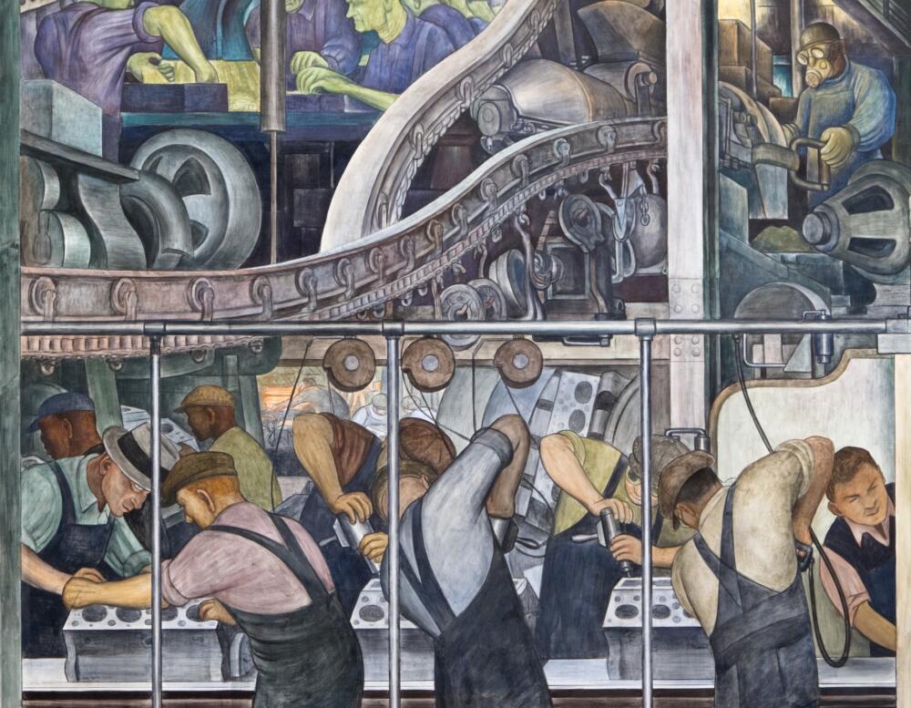 One of Diego Rivera's murals on the North Wall. (Courtesy of the Detroit Institute of Arts)
