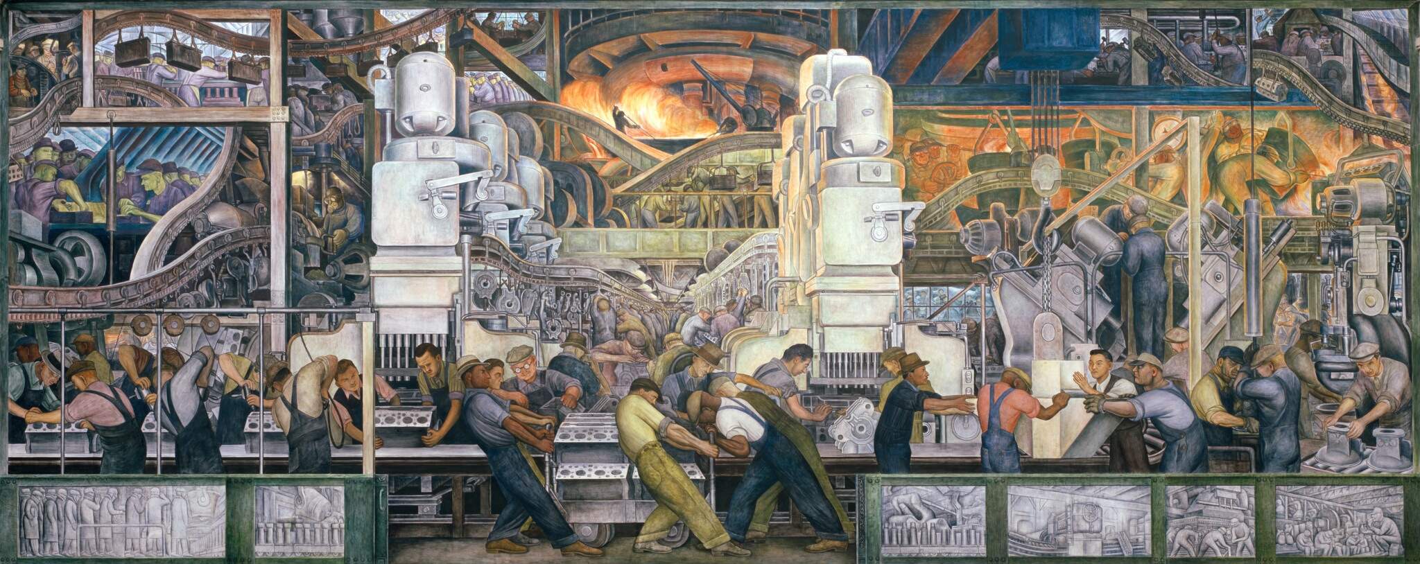 One of Diego Rivera's murals on the North Wall. (Courtesy of the Detroit Institute of Arts)