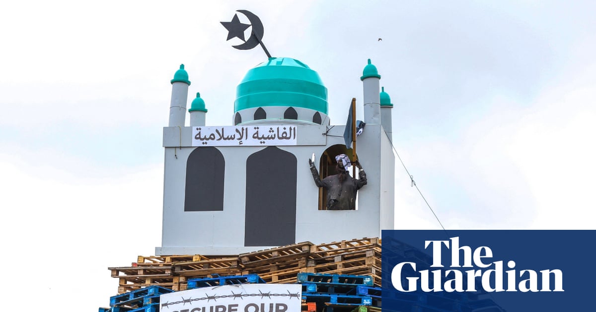 Mosque effigy on loyalist bonfire in Northern Ireland condemned as ‘vile’ | Northern Ireland