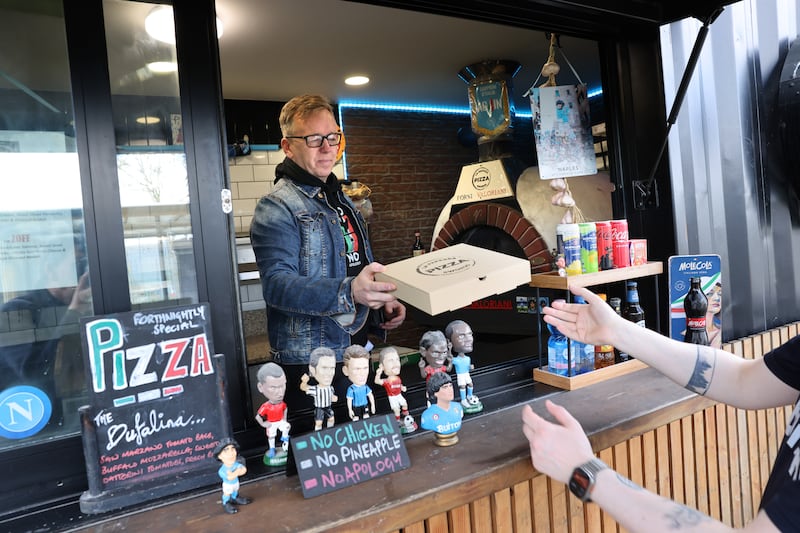 Damien Smyth at La Papessa beside St Clomcille's GAA club in Swords, Co Dublin. Photograph: Dara Mac Dónaill/The Irish Times