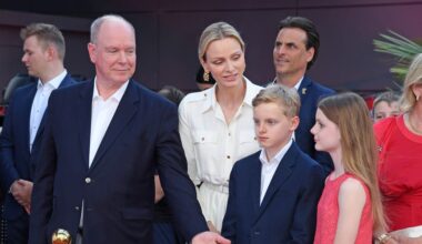 Princess Charlene, Prince Albert, and Their Twins Attend a Ribbon Cutting at a German Theme Park