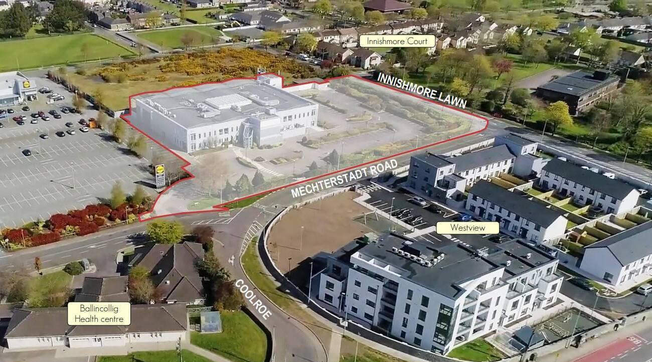 View of the former Dell/EMC site to be redeveloped for housing by O'Callaghan Properties in Ballincollig, Cork.