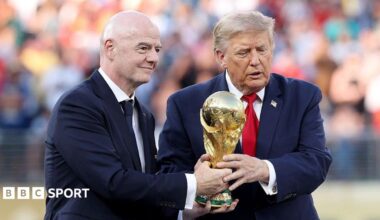 Fifa president Gianni Infantino (left) and US President Donald Trump at the 2026 World Cup final