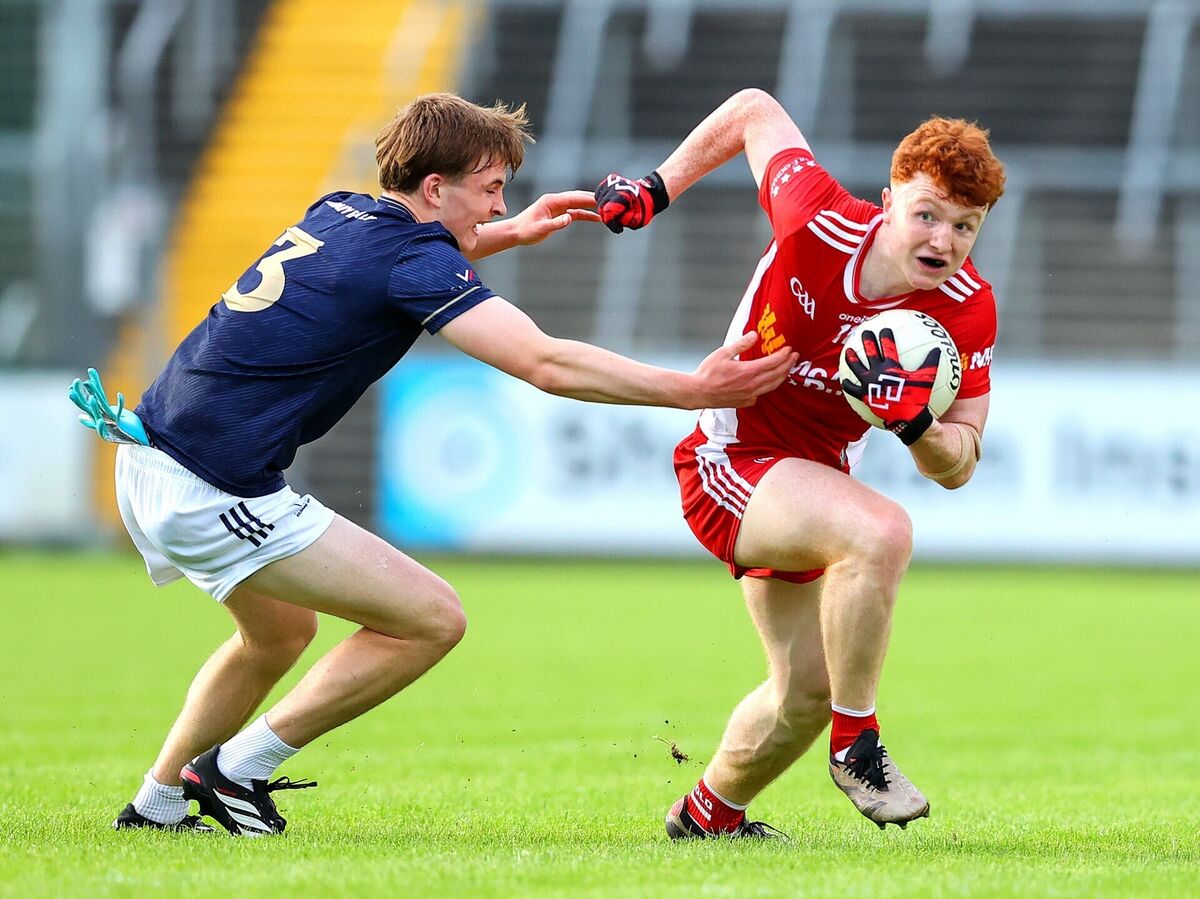 Tyrone's Brian Óg McGuckin with Ryan Crawford of Kildare. Pic: Tom O'Hanlon/Inpho