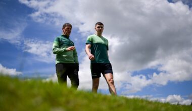 Kerry manager Jack O'Connor, left, and Seán O'Shea. Pic: Brendan Moran/Sportsfile