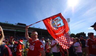 REBELS EVERYWHERE: A Cork fan after the game against Offaly. Pic: ©INPHO/Tom O'Hanlon.