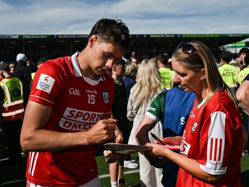 Cork's Alan Walsh of Cork signs an autograph following the All-Ireland SHC quarter-final win over Offaly at FBD Semple Stadium. Picture: Paul Phelan/Sportsfile