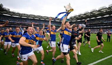 Tipperary celebrate after claiming the Liam MacCarthy cup at Croke Park. Pic: Seb Daly/Sportsfile