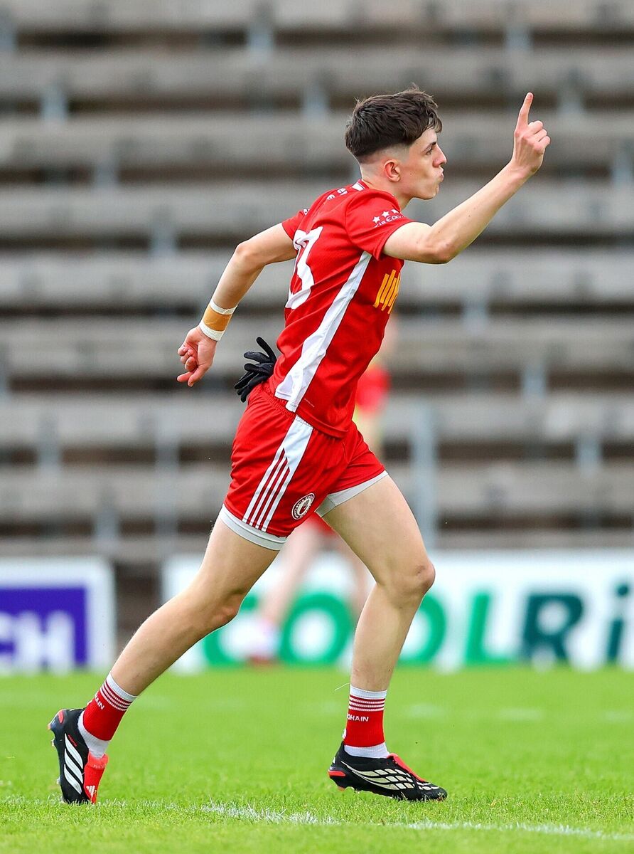 Tyrone's Conan Canavan celebrates scoring a goal. Pic: Tom O'Hanlon/Inpho