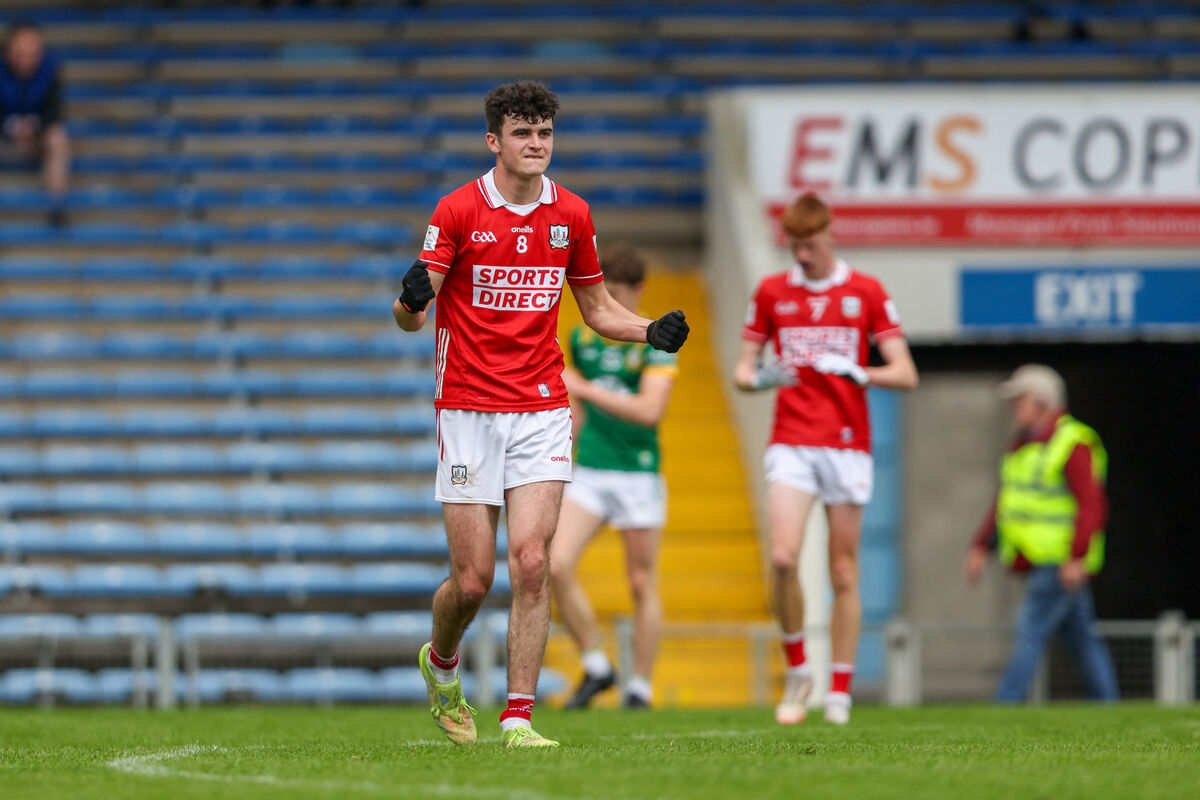 Cork's Kieran O'Shea celebrates. Pic: Diarmuid Brennan/Sportsfocus.