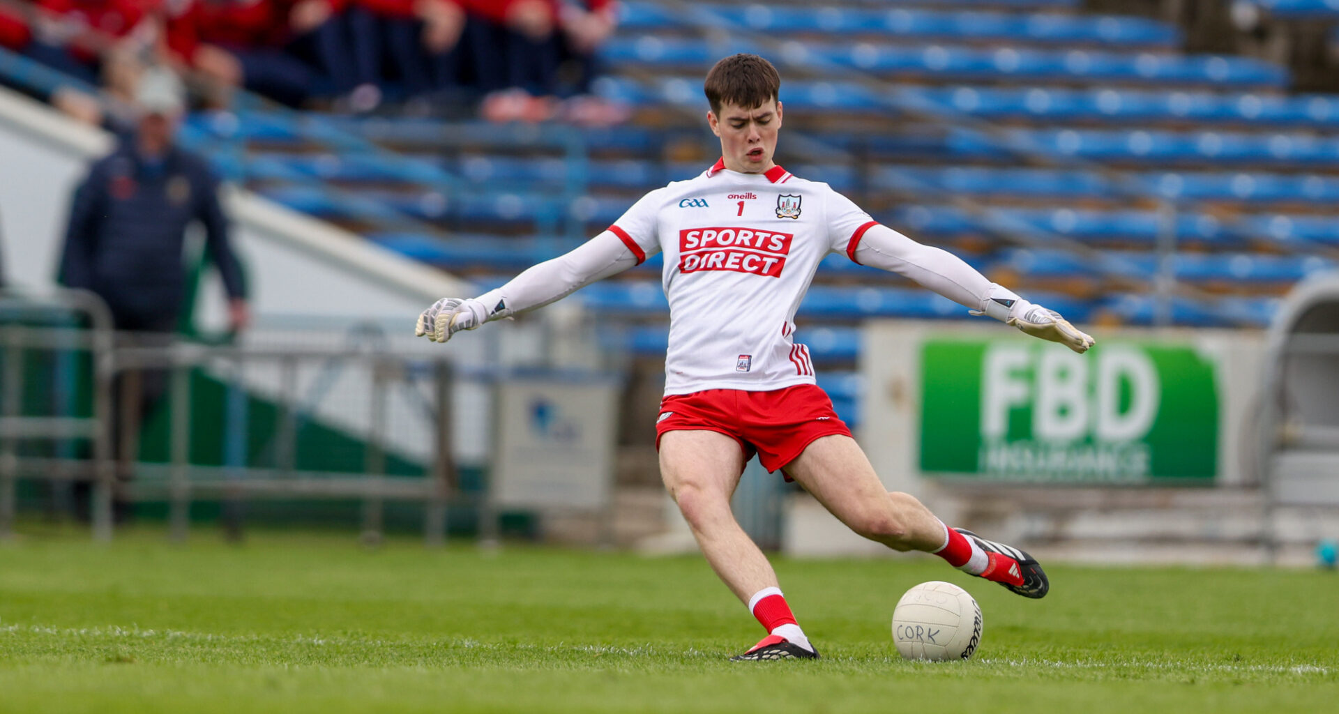 Cork goalkeeper Rory Twohig in action during the quarter-final clash between Cork and Meath. Pic: Diarmuid Brennan/Sportsfocus.