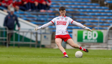 Cork goalkeeper Rory Twohig in action during the quarter-final clash between Cork and Meath. Pic: Diarmuid Brennan/Sportsfocus.