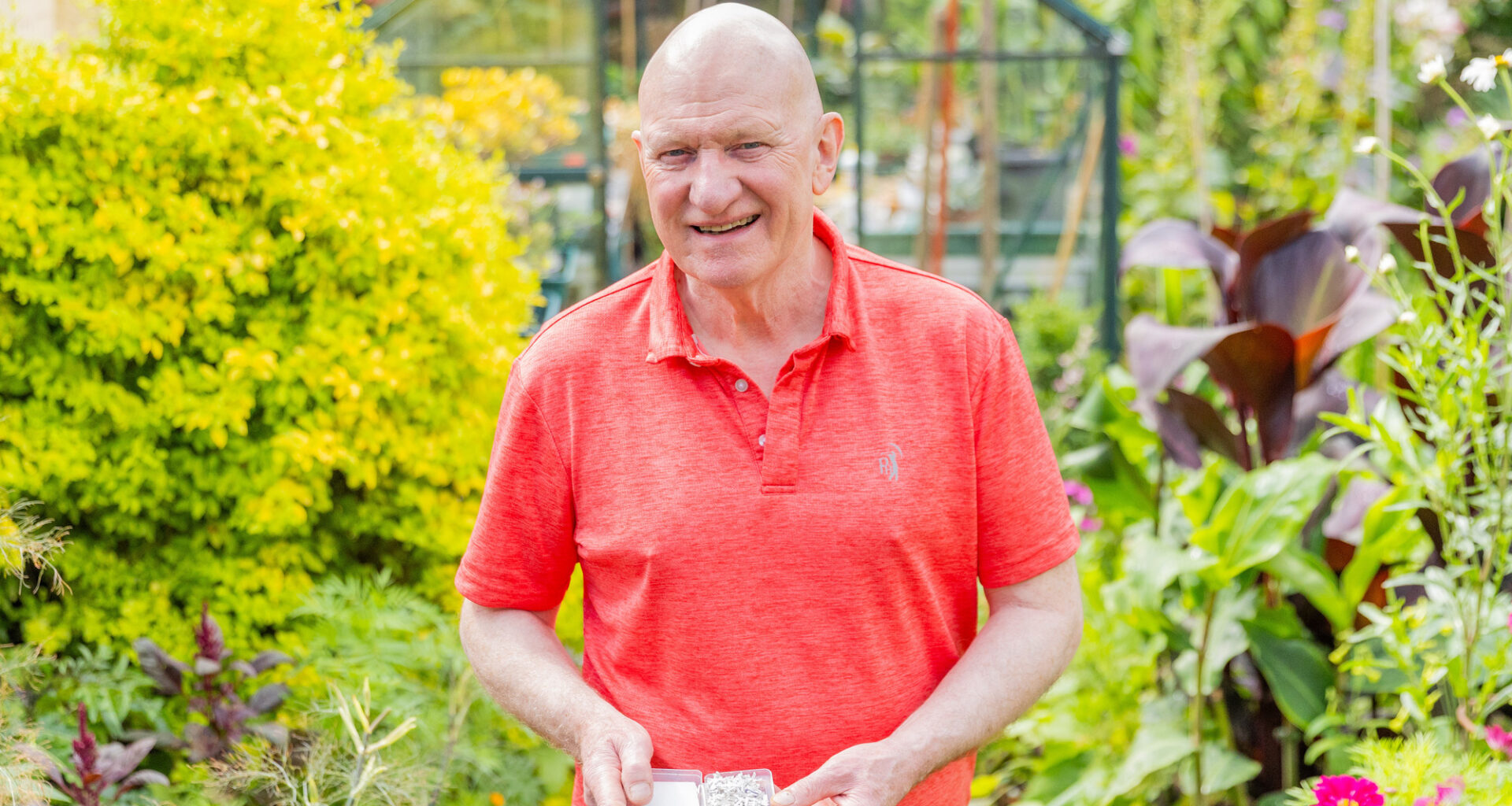 Thomas Quearney from Mr Middleton garden shop releasing ladybirds in his garden in Glasnevin, Dublin. Picture: Gareth Chaney