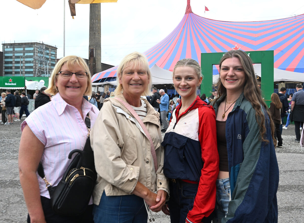 Susan Delaney, Ann Sampson and daughters Kate and Joy, from Cork City at the Christy Moore gig.  
