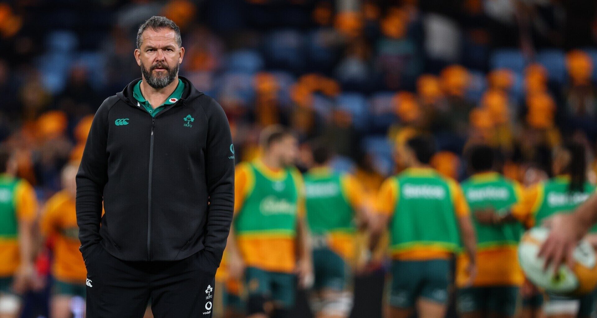 Andy Farrell before kick off. Picture: INPHO/Ben Brady