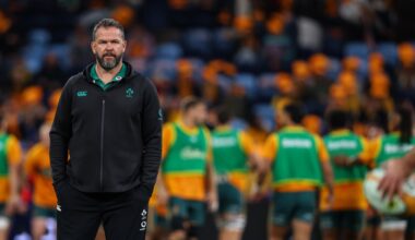 Andy Farrell before kick off. Picture: INPHO/Ben Brady