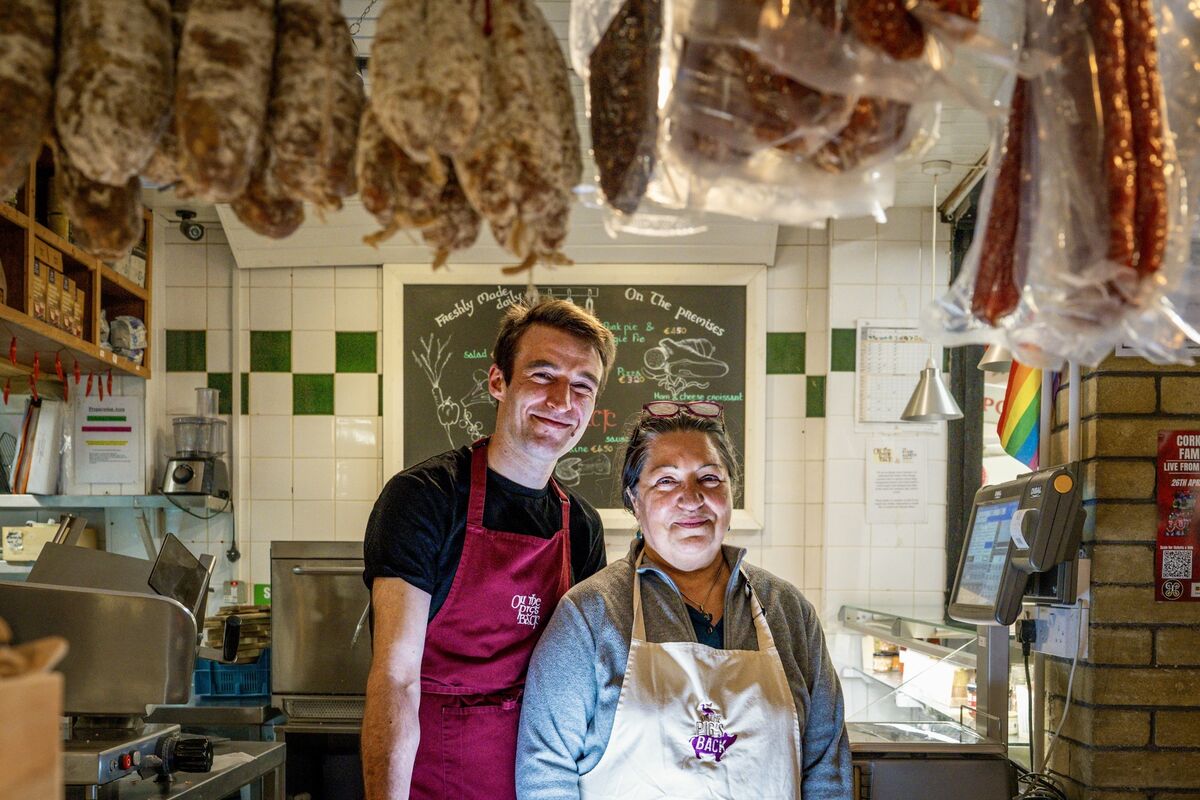 Owen and Isabelle Sheridan behind the counter at On the Pig’s Back in the English Market, Cork. Picture: Chani Anderson