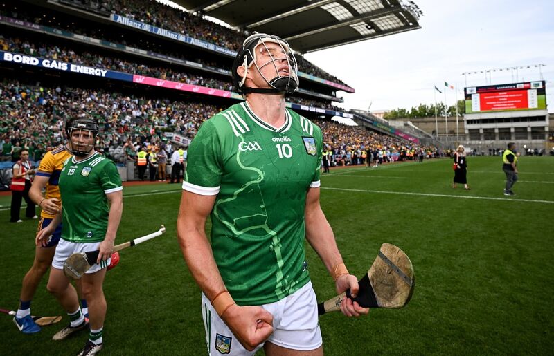 Relief for Gearóid Hegarty of Limerick. Picture: Seb Daly/Sportsfile