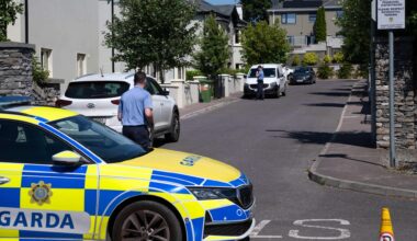 Gardai at the scene of Homeland Estate, Muckross Road, Killarney, where the body of a woman was found on Tuesday. Picture: Don MacMonagle